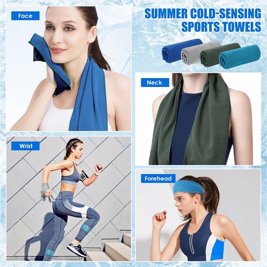 Solidchoice - Set van 4 Cooling Towels voor Sport en Yoga van Solidchoice — afbeelding 5