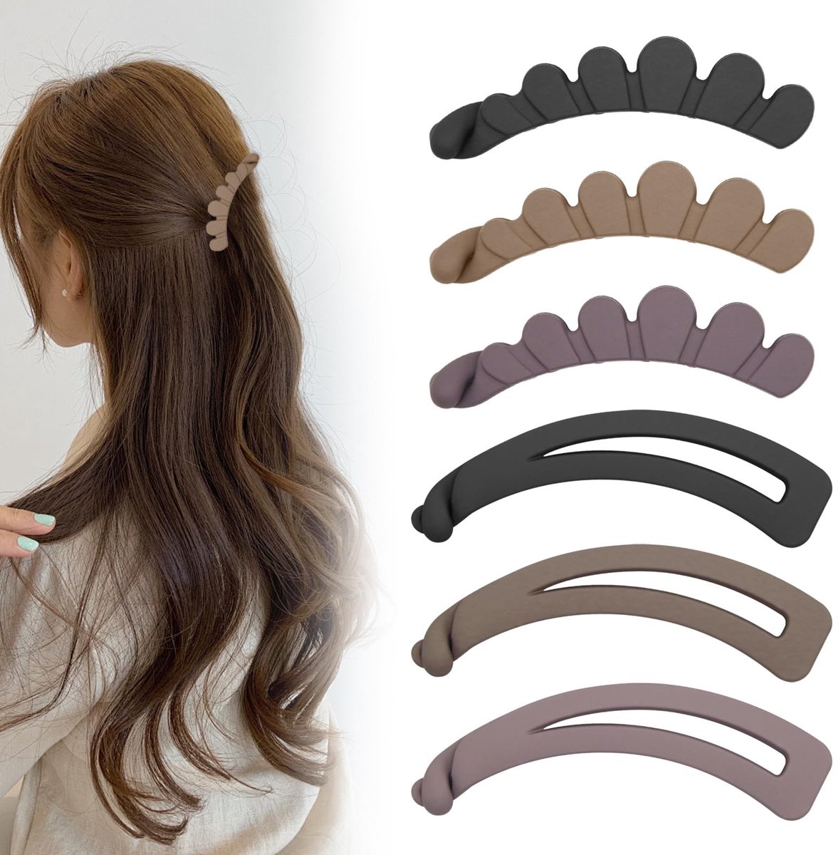 Solidchoice - Set van 6 Banana Haarspelden voor Dames