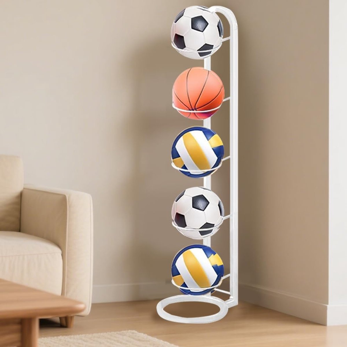Solidchoice - Ballenrek voor Diverse Sportballen met 5 Niveaus