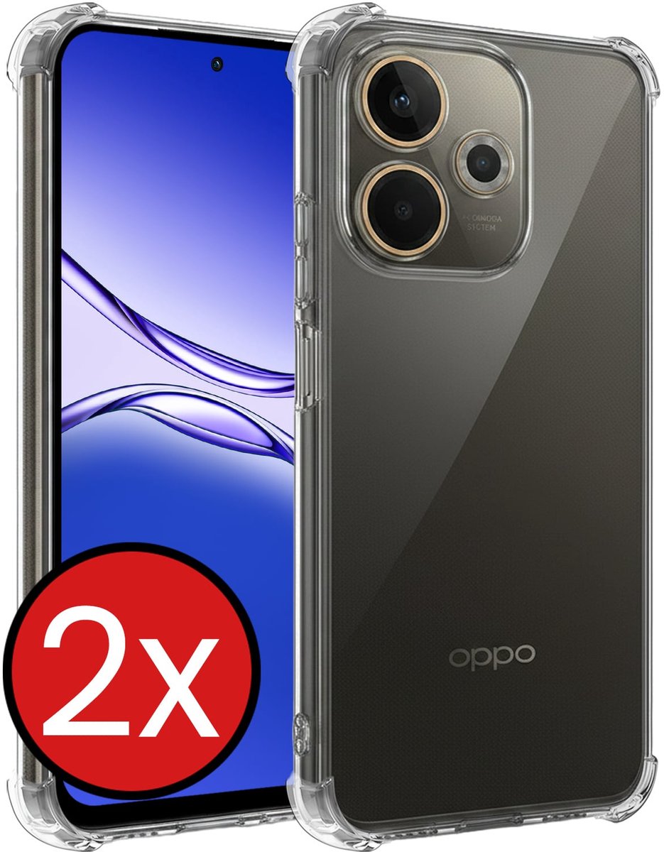 Hoesje - 2 Stuks - Geschikt voor OPPO A5 Pro - Sterk & Shockproof - Back Cover - Siliconen Case - Telefoon Hoes Shock Proof - Telefoonhoes - Transparant