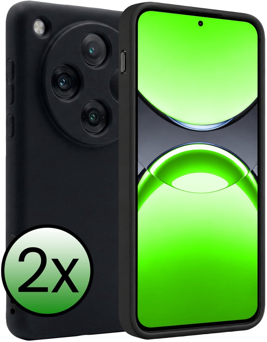 Hoesje 2 Stuks - Geschikt voor OPPO Find X8 Pro - Sterk & Shockproof - Case Siliconen - Back Cover - Telefoon Hoes - Zwart