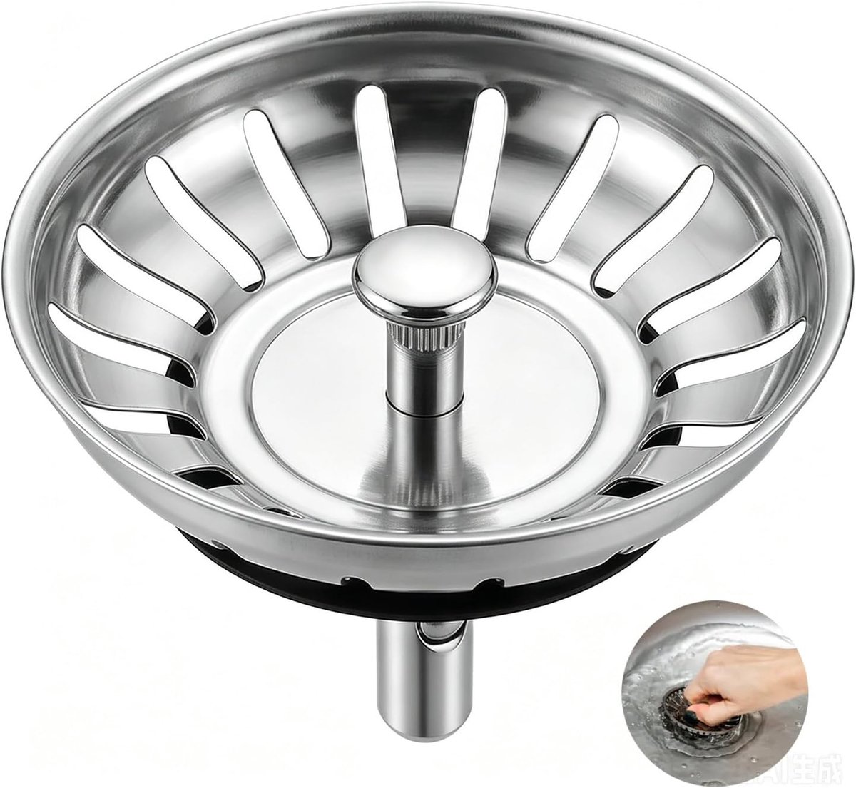 Spoelbakstop Ø79.3mm - RVS - sterke afdichting - snelle waterafvoer - ShopVlot