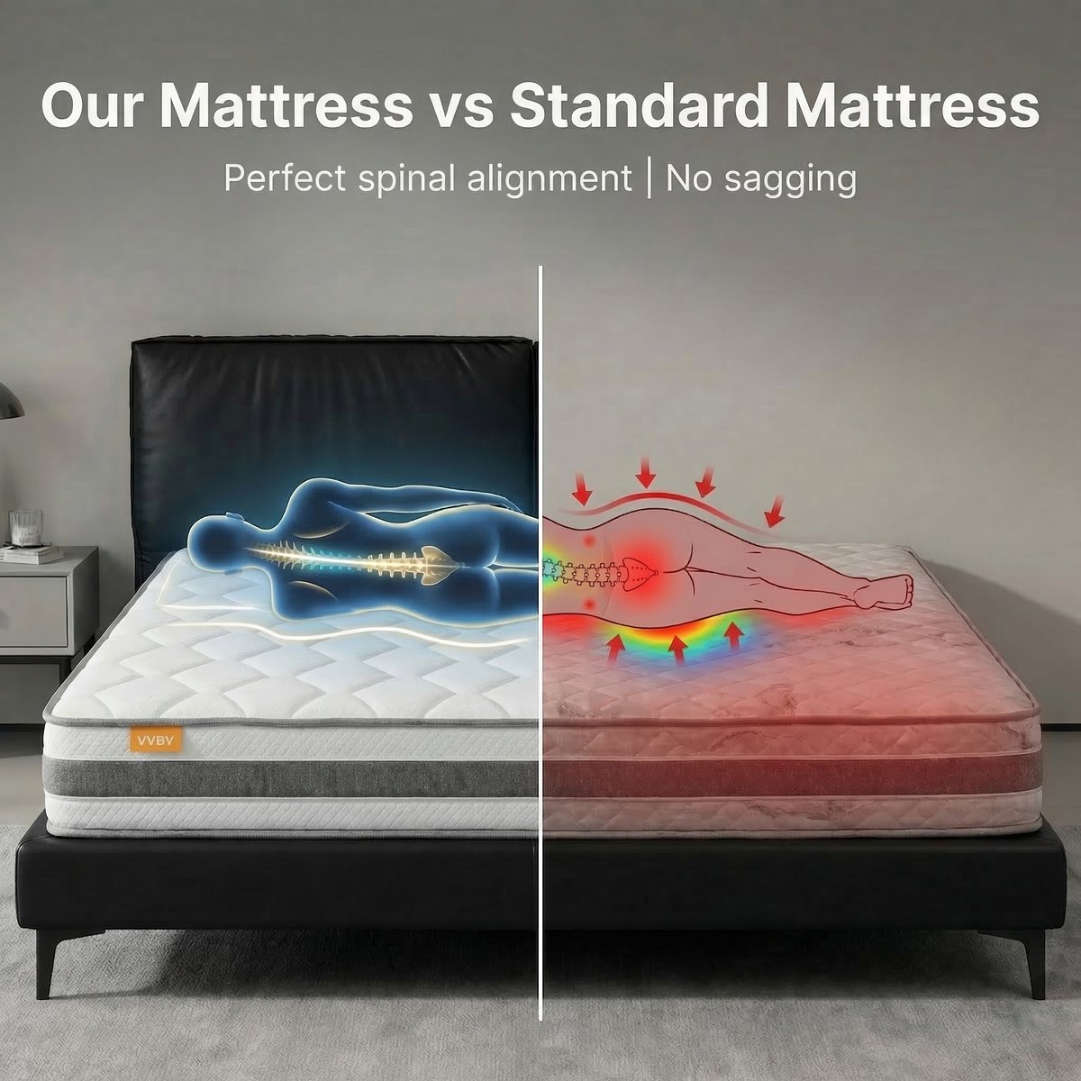 COVREO Matras 140x190 cm wit, pocketvering 25 cm, comfort foam OEKO-TEX