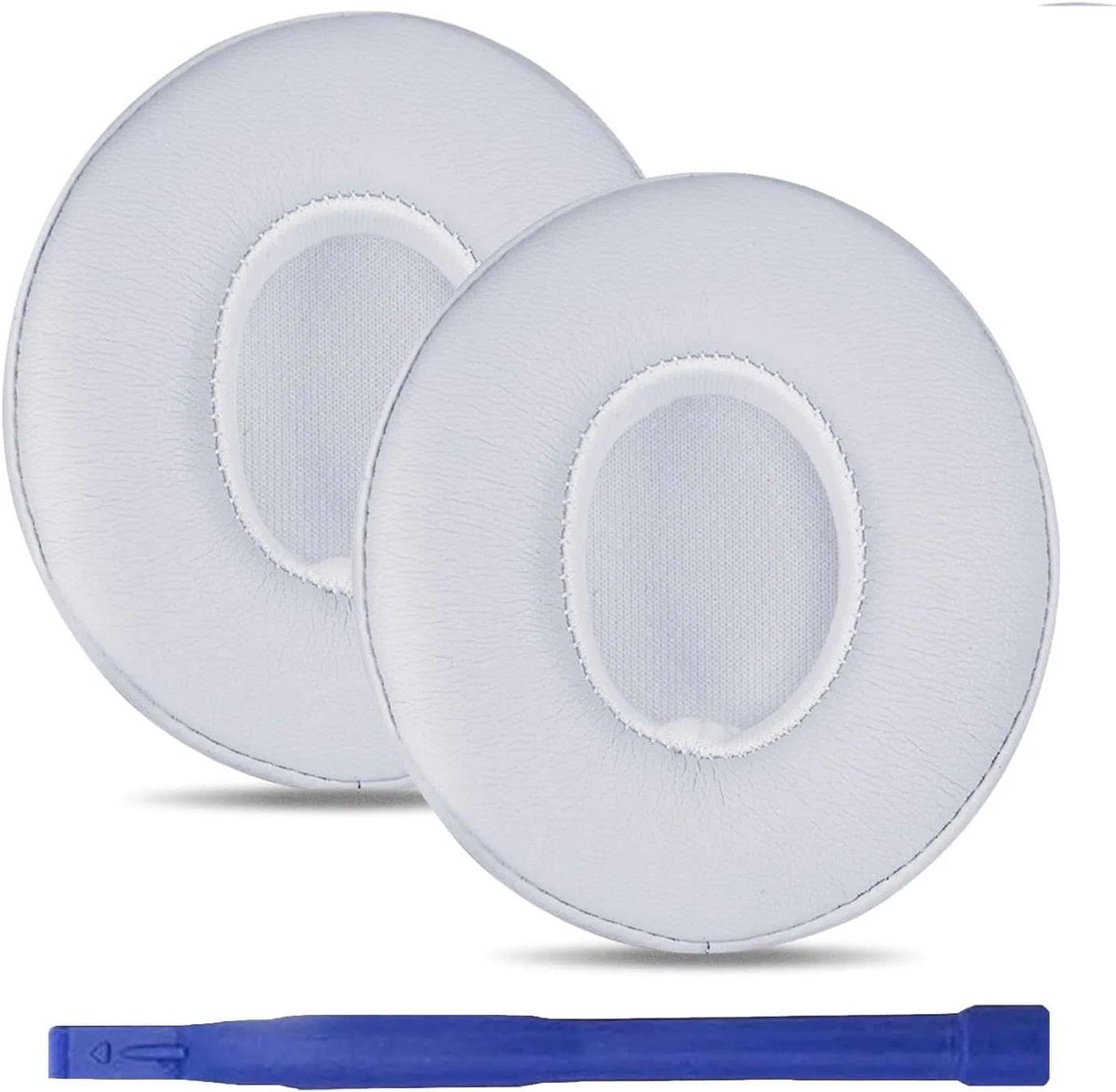 Replacement ear pads compatible with Beats Solo3 headphones, soft protein leather (white) - ShopVlot
