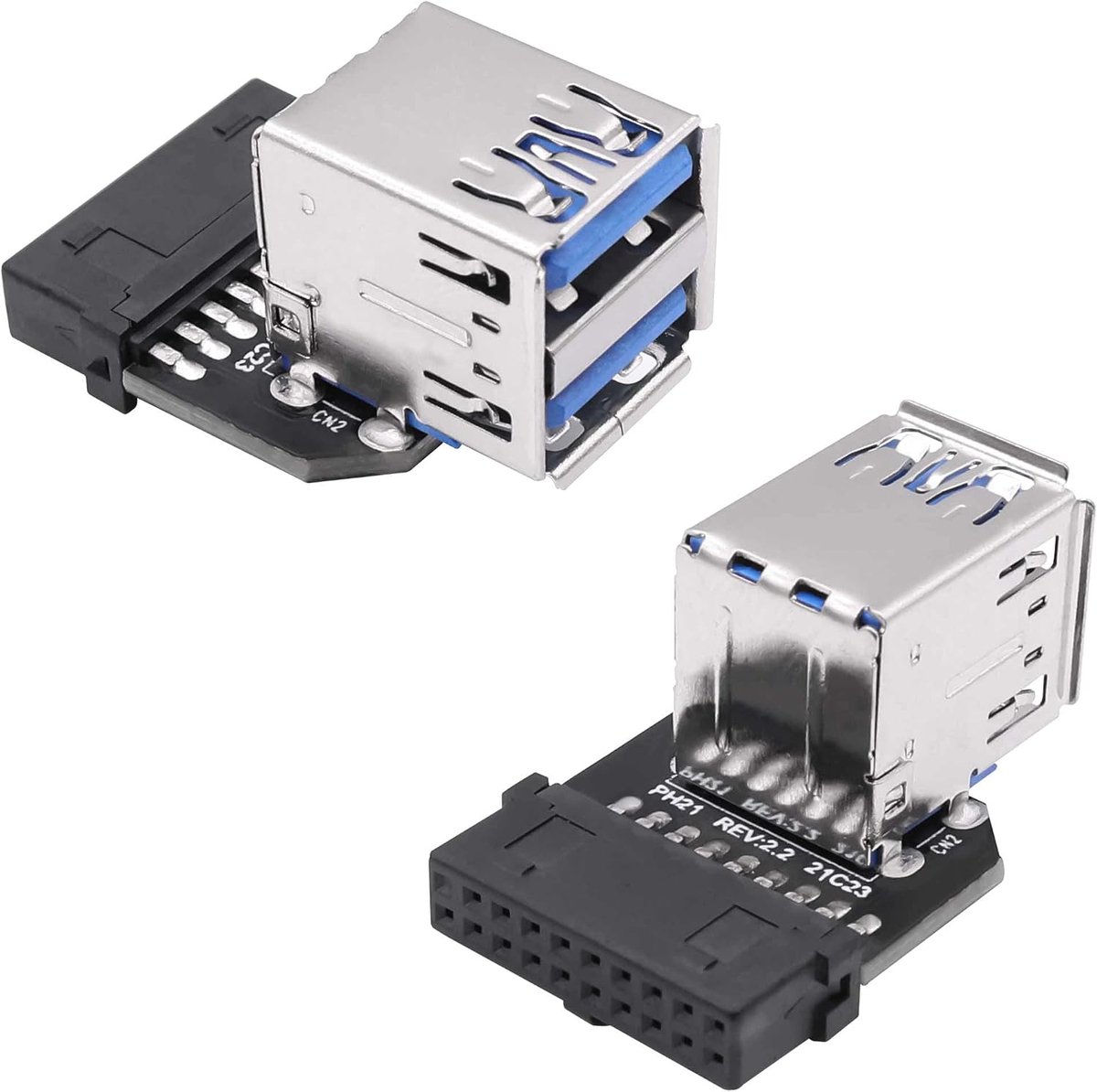 USB 3.0 front panel header splitter motherboard 19/20 pin plug to dual USB 3.0 A bus header adapter converter - ShopVlot