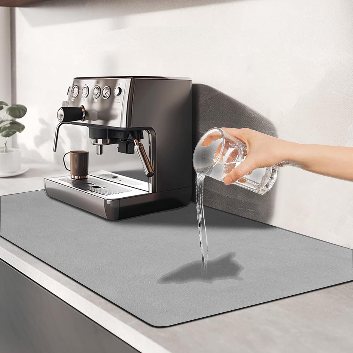 Kitchen Sink Drying Mat, Super Absorbent Non-Slip Bottom for Countertop Coffee Maker, Countertop, Drainer and Bar - ShopVlot