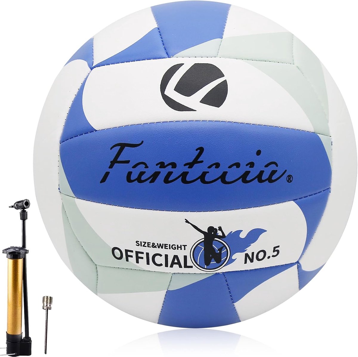 Volleyball Size 5 with Pump, Soft Leather, Beach Volleyball for Outdoor and Indoor Game, Volleyball for Girls - ShopVlot