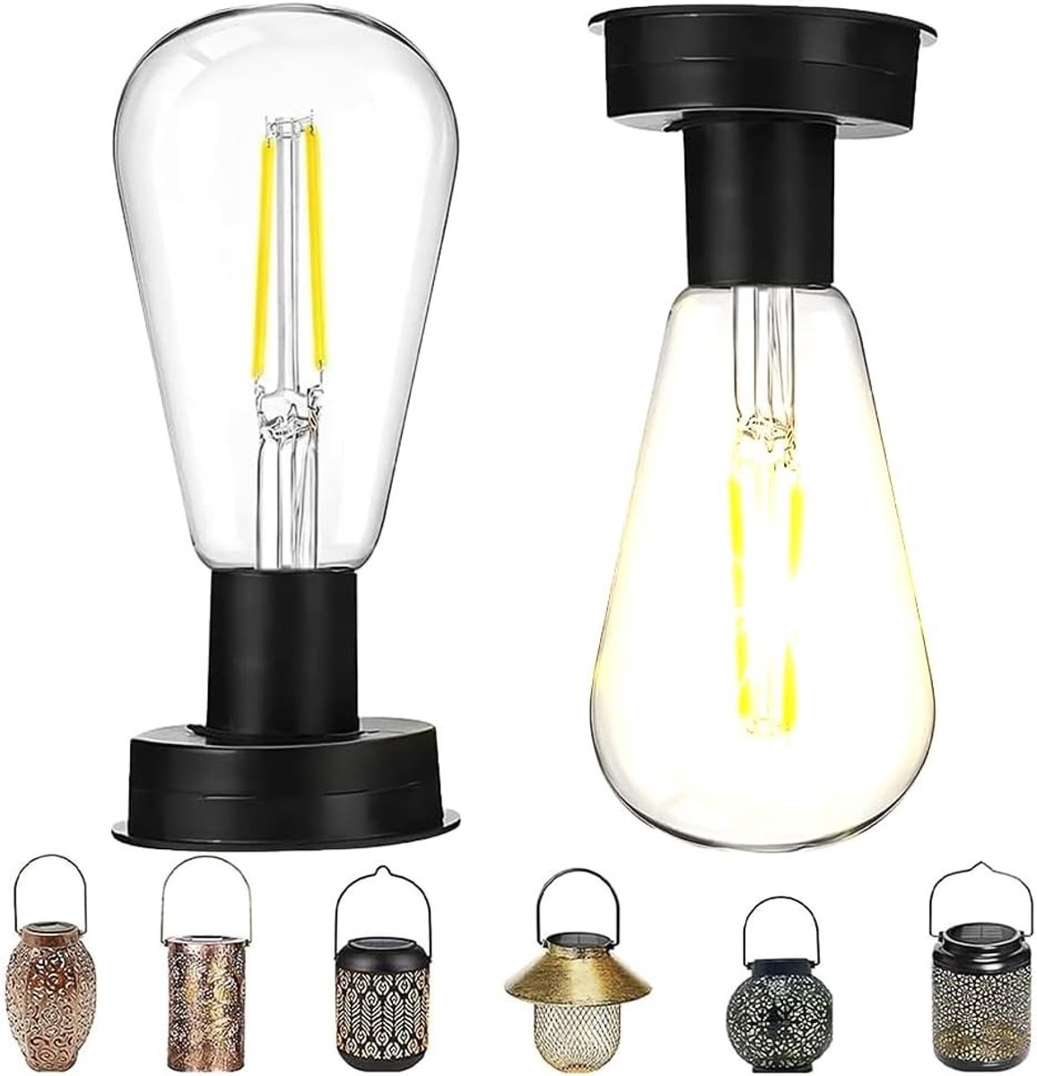 Zonnelamp voor Buiten - 2 Stuks - 8,5 cm - Op Zonne-energie met Helder LED Licht - Voor Tuinverlichting