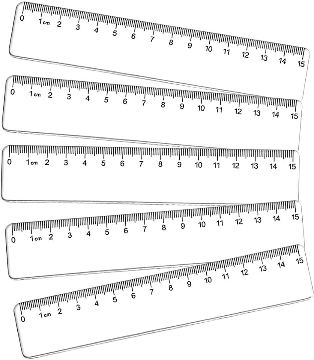 Liniaal set 15 cm - transparante kunststof - precisieliniaal - nauwkeurig meten - ShopVlot