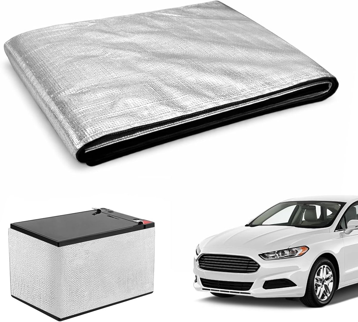 Accu-isolatieset 102 x 18 cm - aluminiumfolie - vlamvertragend - bescherming tegen hitte en kou - ShopVlot