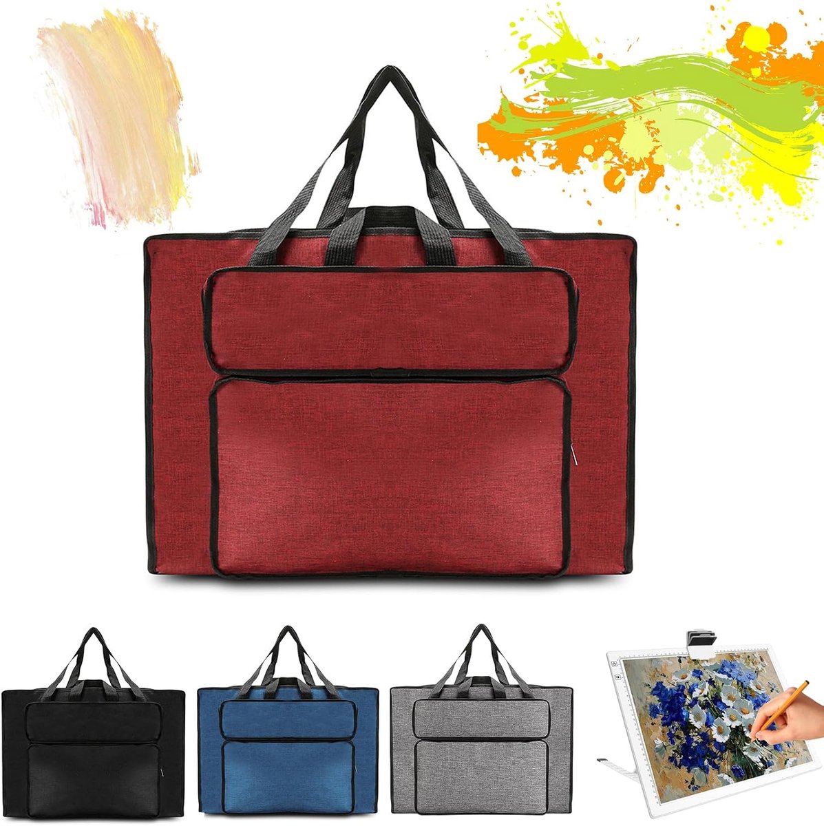 Tekentasje A3 - Waterdichte kunsttas - Ruime opbergruimte - Ideaal voor schilderen en schetsen - ShopVlot