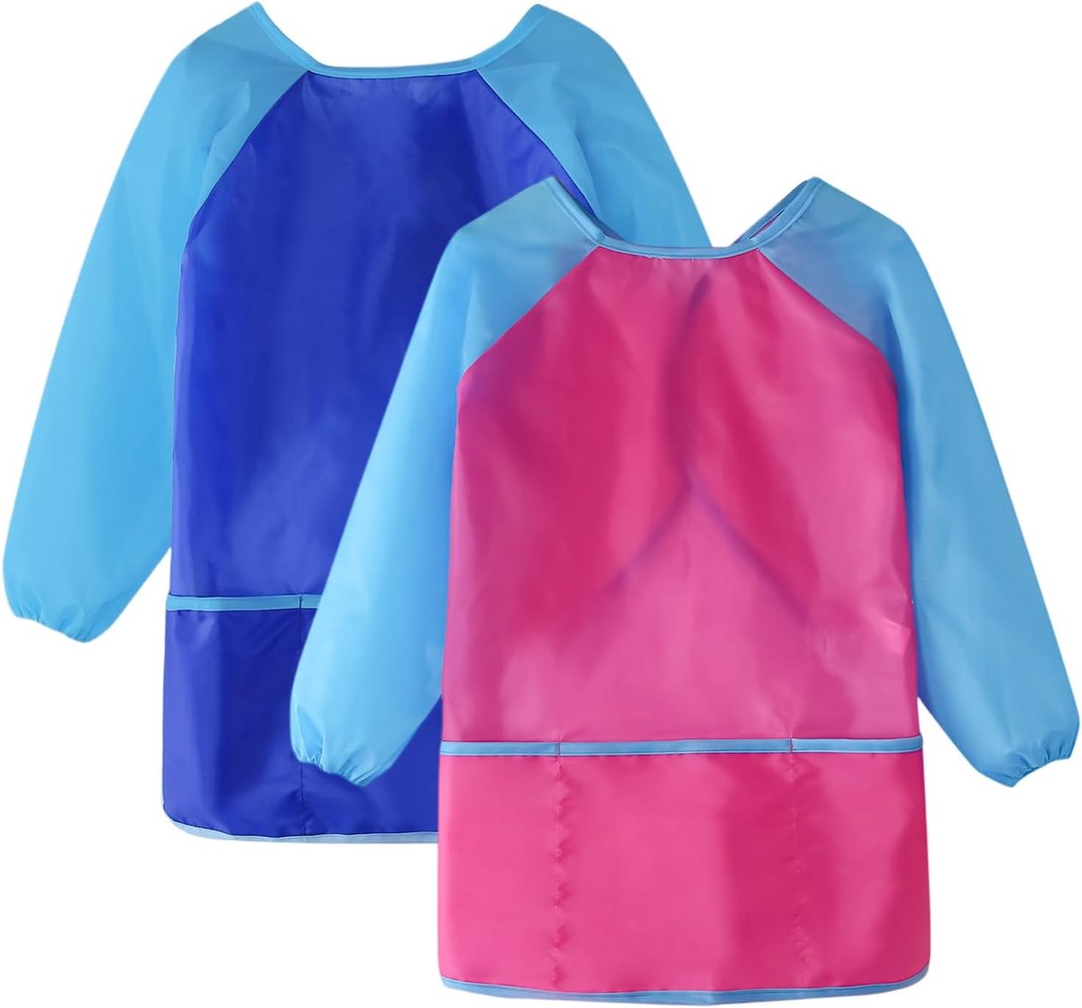 Schilderschort voor Kinderen 2 Stuks - Waterdicht Schort met Mouwen - 3 Vakken - Ideaal voor Kunst en Koken - ShopVlot