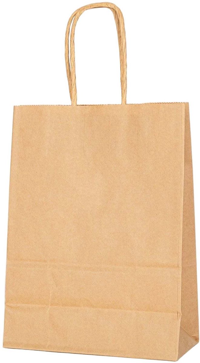 Papieren Draagtas - 60 Stuks -light brown- 16x22x8cm - Papieren Tasjes - Kraft Tas - Tassen - Cadeau Tas - Hoogwaardig Kraft Papier - Eco-vriendelijk - Ideaal voor Geschenken - Lasentopack