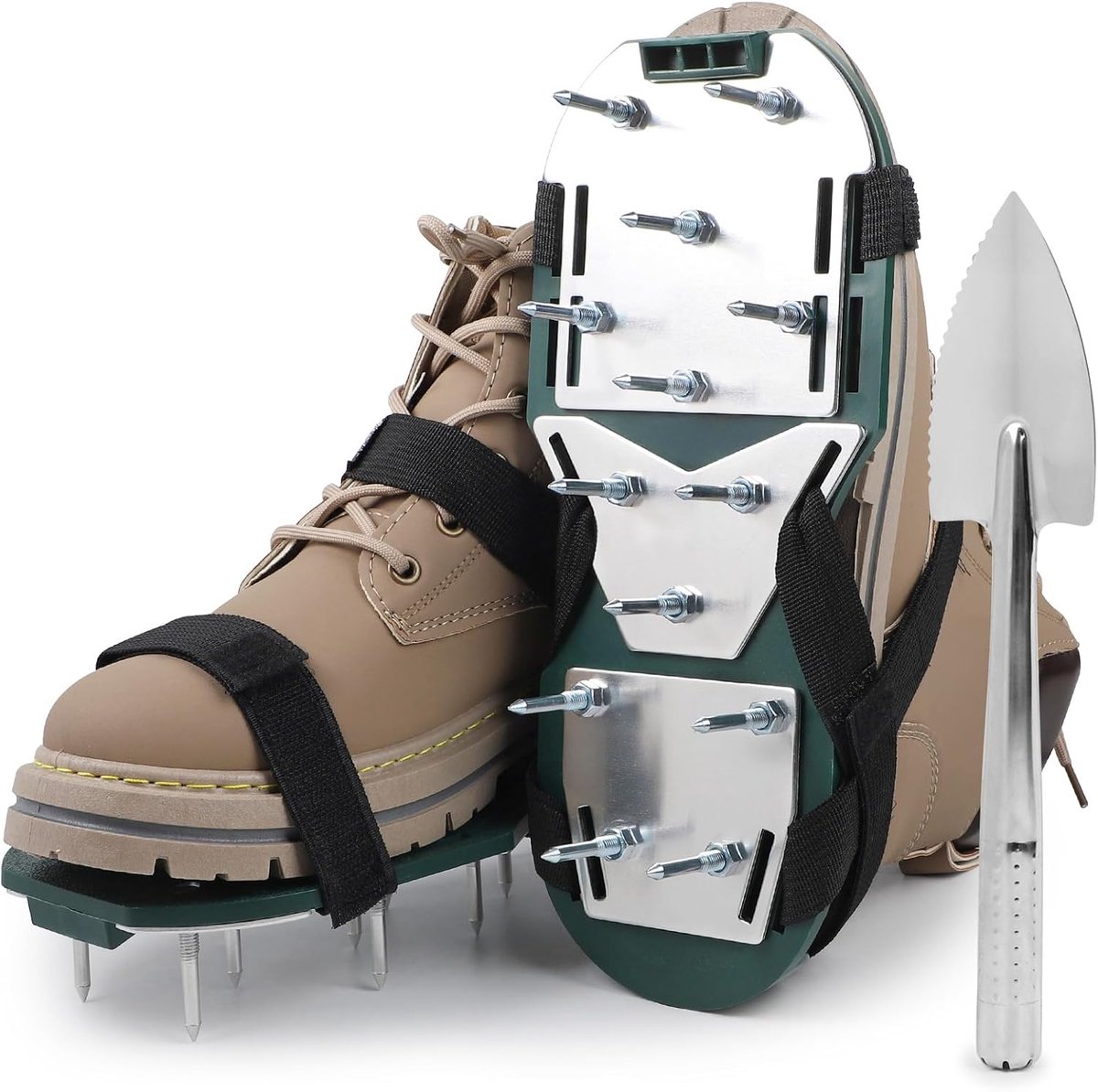 Lawn fan schoenen met spijkers - groene ventilatorsandalen - efficiënt boren - ideaal voor gazonverzorging - ShopVlot