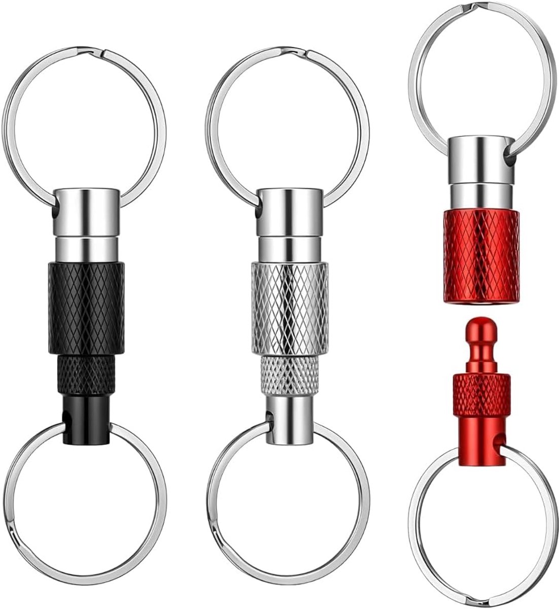 Snelontkoppelbare Sleutelhangers 3 Stuks - Metaal - Dubbele Swivel 360° - Handig voor Autosleutels en Tassen - ShopVlot