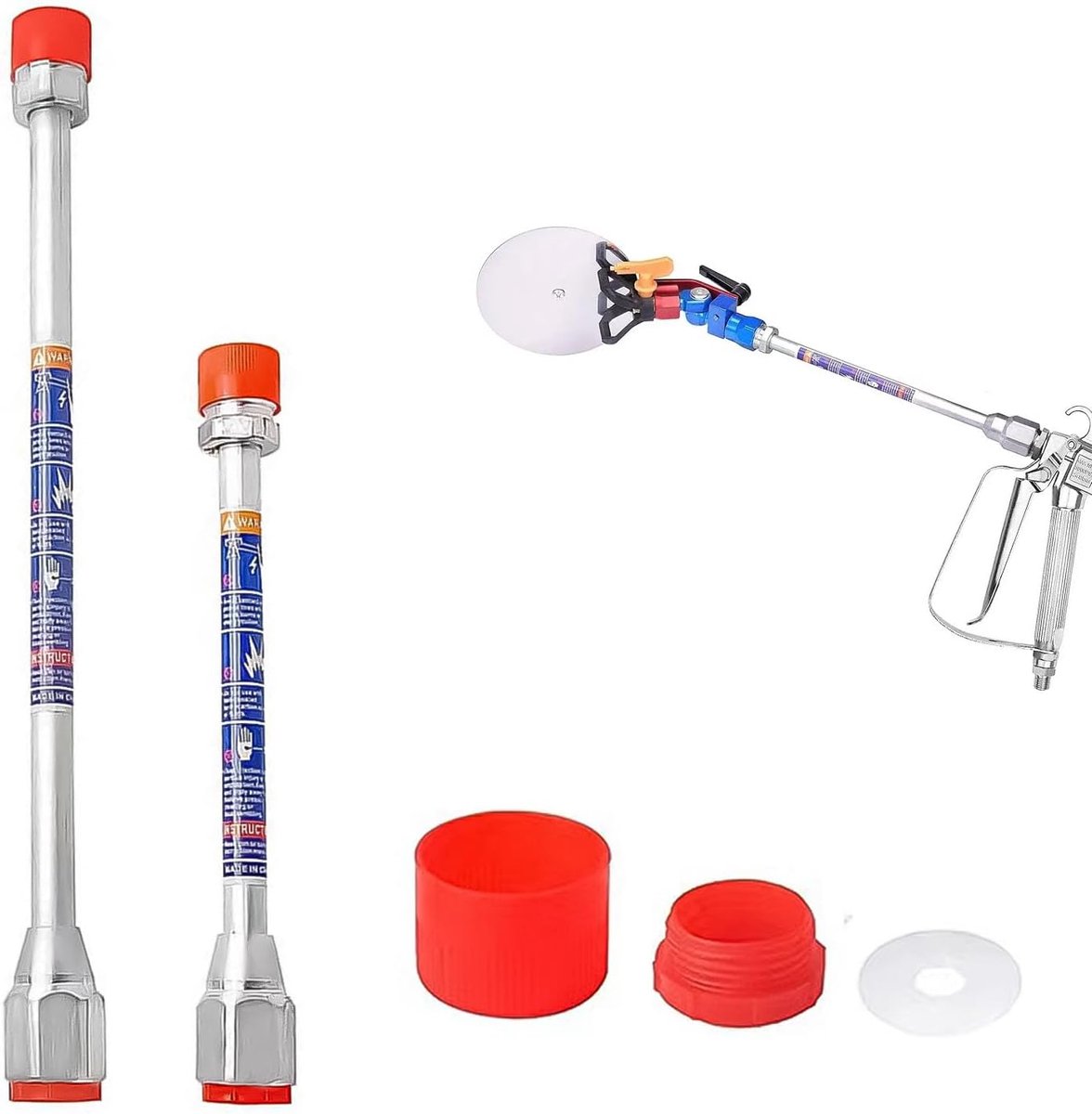 Airless spuitverlengstaaf 2-delig - 12 inch & 7,8 inch - Geschikt voor 7/8 inch schroefdraad - Ideaal voor schilderwerk - ShopVlot