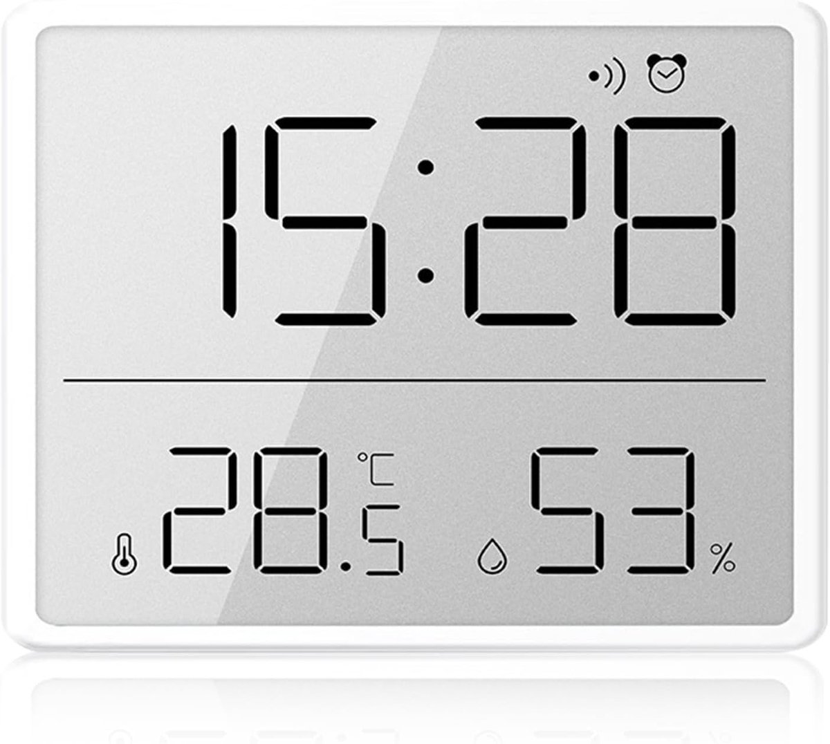 Digitale Wekker - Wit - Compact - Met Temperatuur en Luchtvochtigheid - Voor Thuis en Reisgebruik