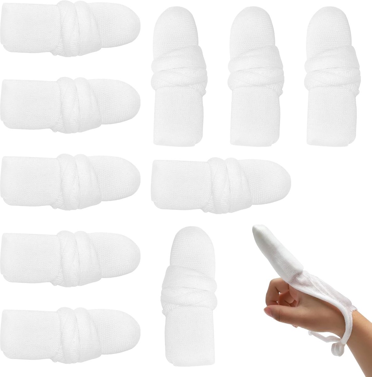 vingerverband 10 stuks - ademend katoen - vingerbescherming - ideaal voor wondverzorging - ShopVlot