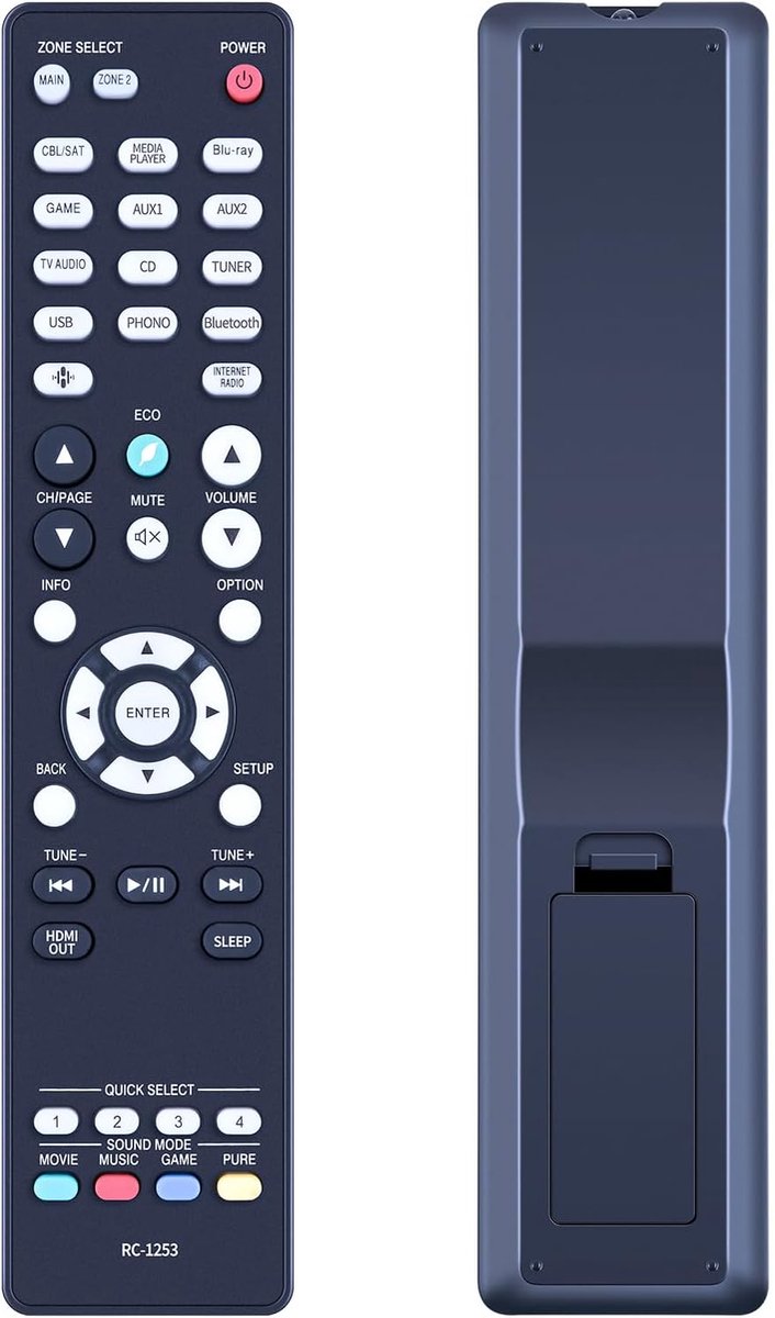 Afstandsbediening RC-1253 - Voor Denon Surround AV - Gebruiksvriendelijk - Geen configuratie vereist - ShopVlot