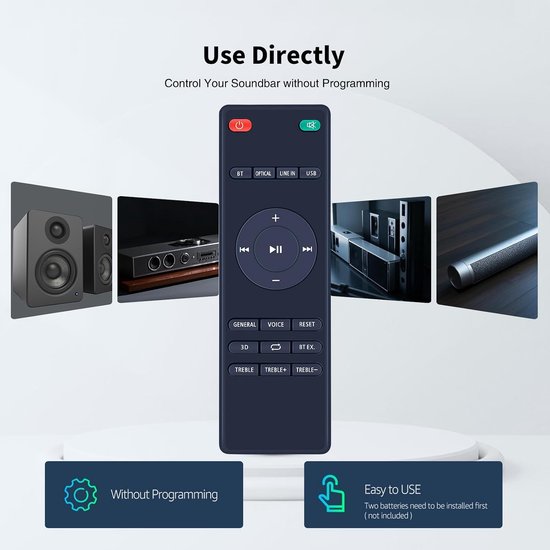 Afstandsbediening voor Soundbar - Vervangend model - Compatibel met Odine 3, III, II en 2.0 - Eenvoudig in gebruik - ShopVlot — afbeelding 2