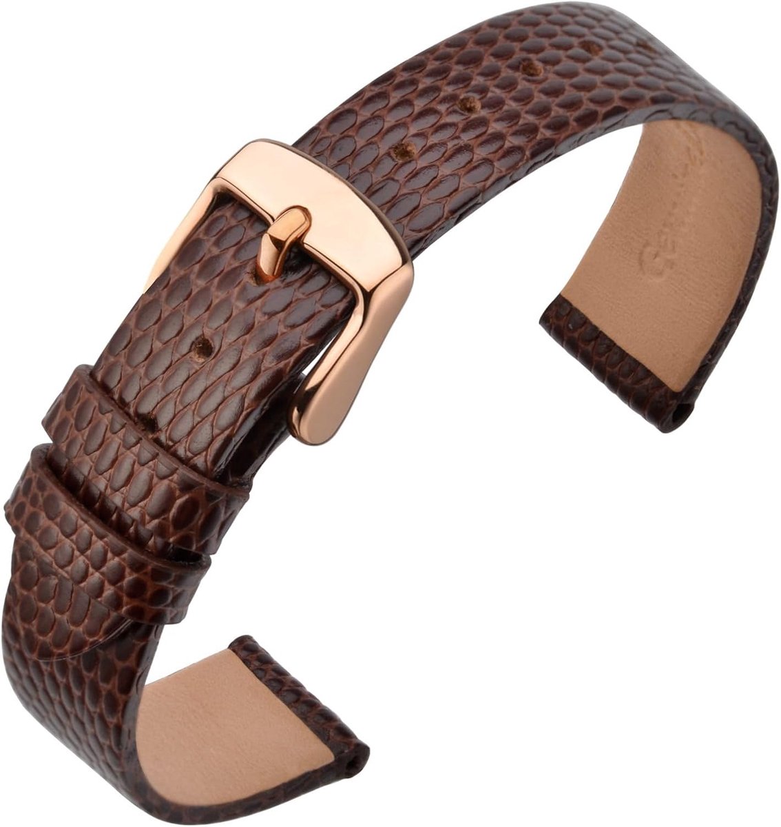 Horlogeband 14 mm - Leer - Hagedisembossed - Elegante vervangband - ShopVlot