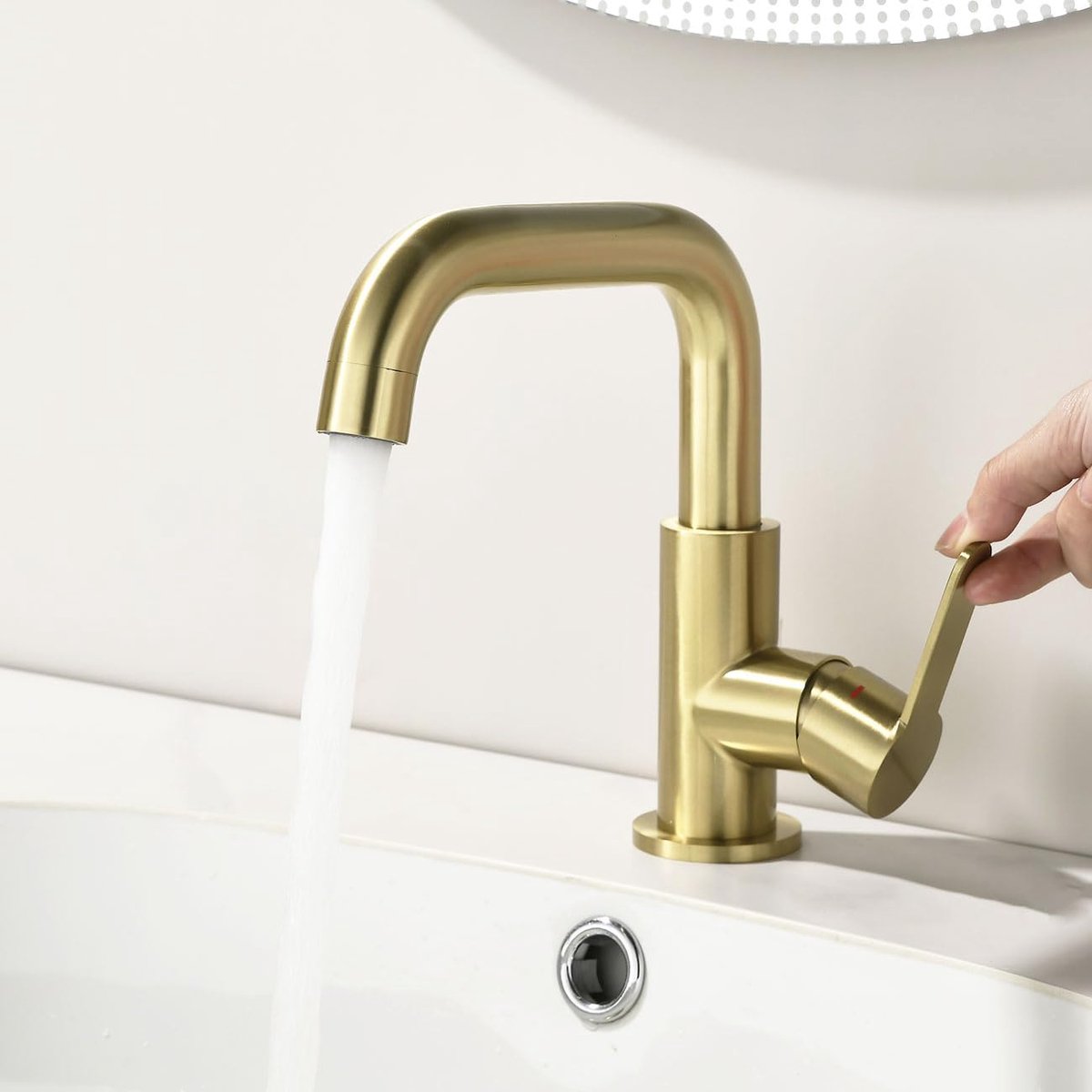 ONECE Water Tap for Bathroom, 360 Degree Rotatable, Gold - Washbasin luminaire with Spout - Height 13.7 cm - ShopVlot