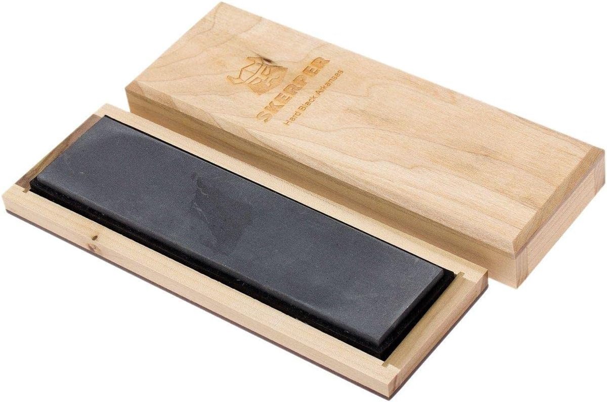 Skerper Hard Black Arkansas Natural Grinding Stone NABE20 Sharpening Kitchen Knives Outdoor Knives Razor Knives - ShopVlot