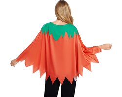 Halloween Pumpkin Orange Cape Women's Pumpkin Print Smiling Poncho Costume Cape Design Cute Eye-Catching Carnival - ShopVlot
