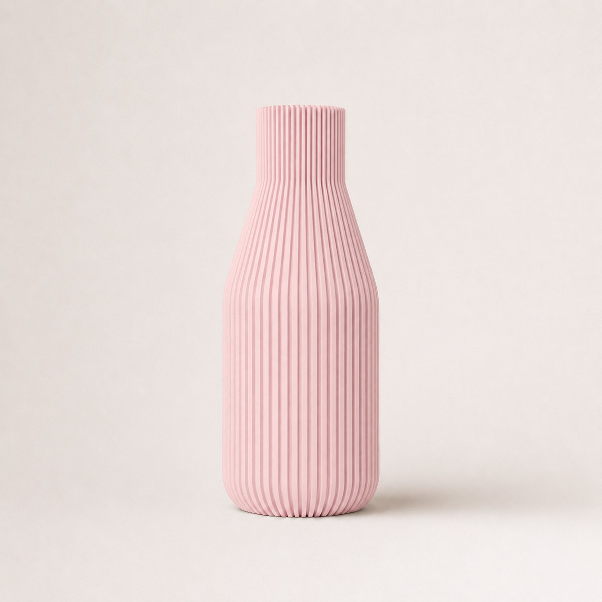 Waterdichte Ribbed Design Vaas - 25 cm - Sakura Roze - Japandi Woondecoratie