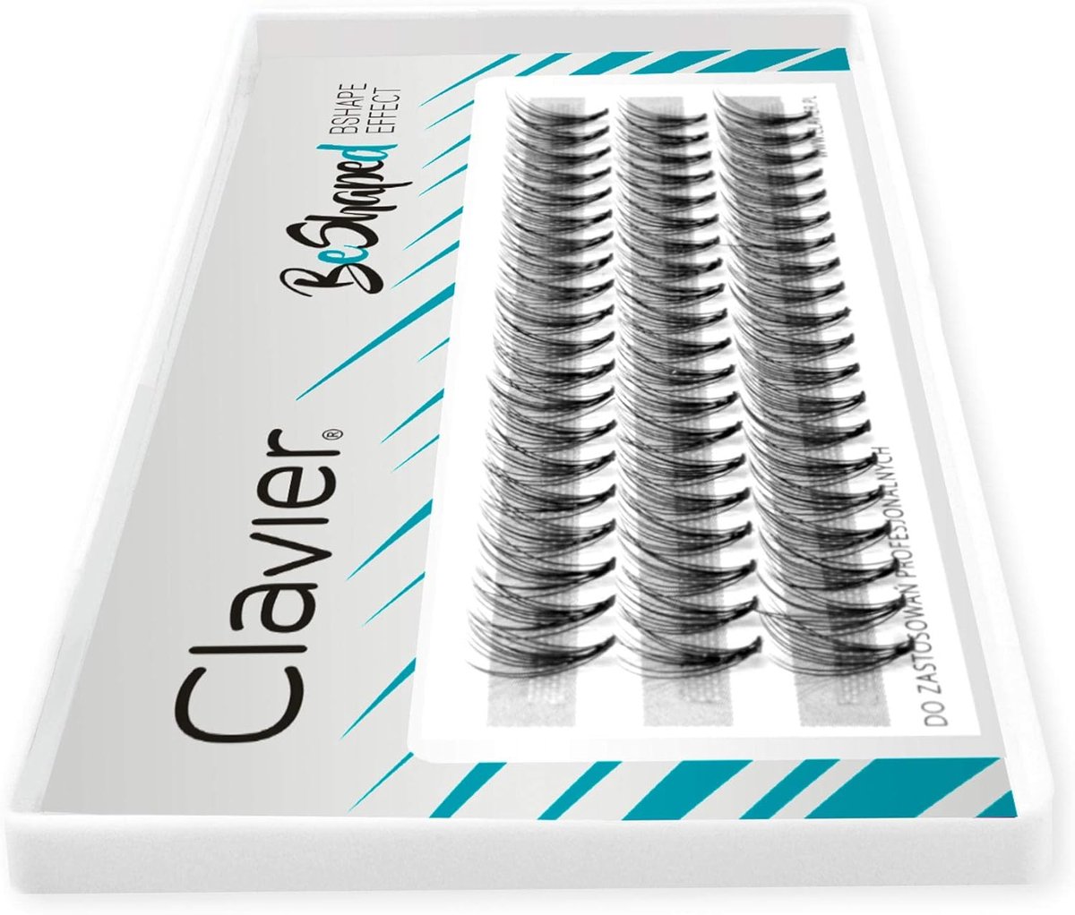 Clavier Artificial eyelashes in tufts of B-curl, 12 mm, individual lashes B-shape, 10D eyelashes in one tuft, natural - ShopVlot