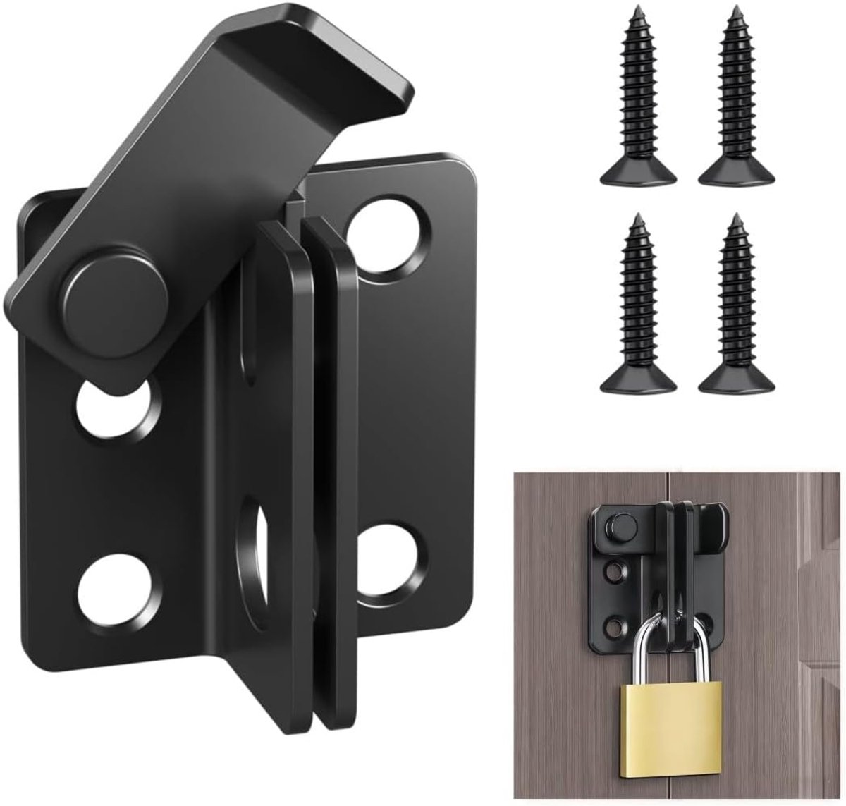 Outdoor Armored Door Lock, Adjustable Heavy Duty Lock with Padlock Hole for Gate, Fence, Box, Palazzina, Easy to - ShopVlot