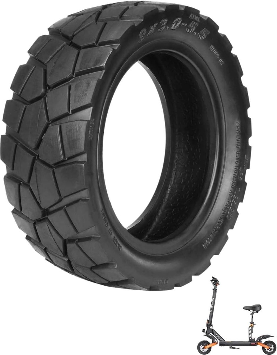 9 x 3.0-5.5 Tubeless Tyres for Kukirin G2 Pro (NIEU) Electric Scooter, 9 Inch Replacement Tyres, Front / Rear Tubeless - ShopVlot