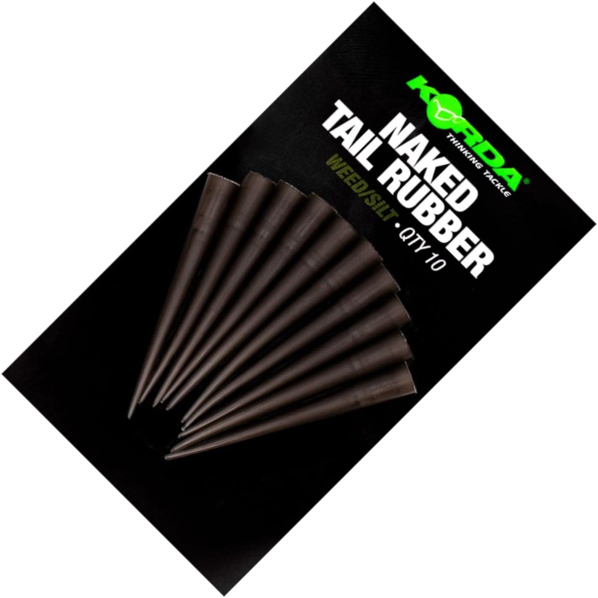Korda Naked Tail Rubber: Weed/Sludge - ShopVlot