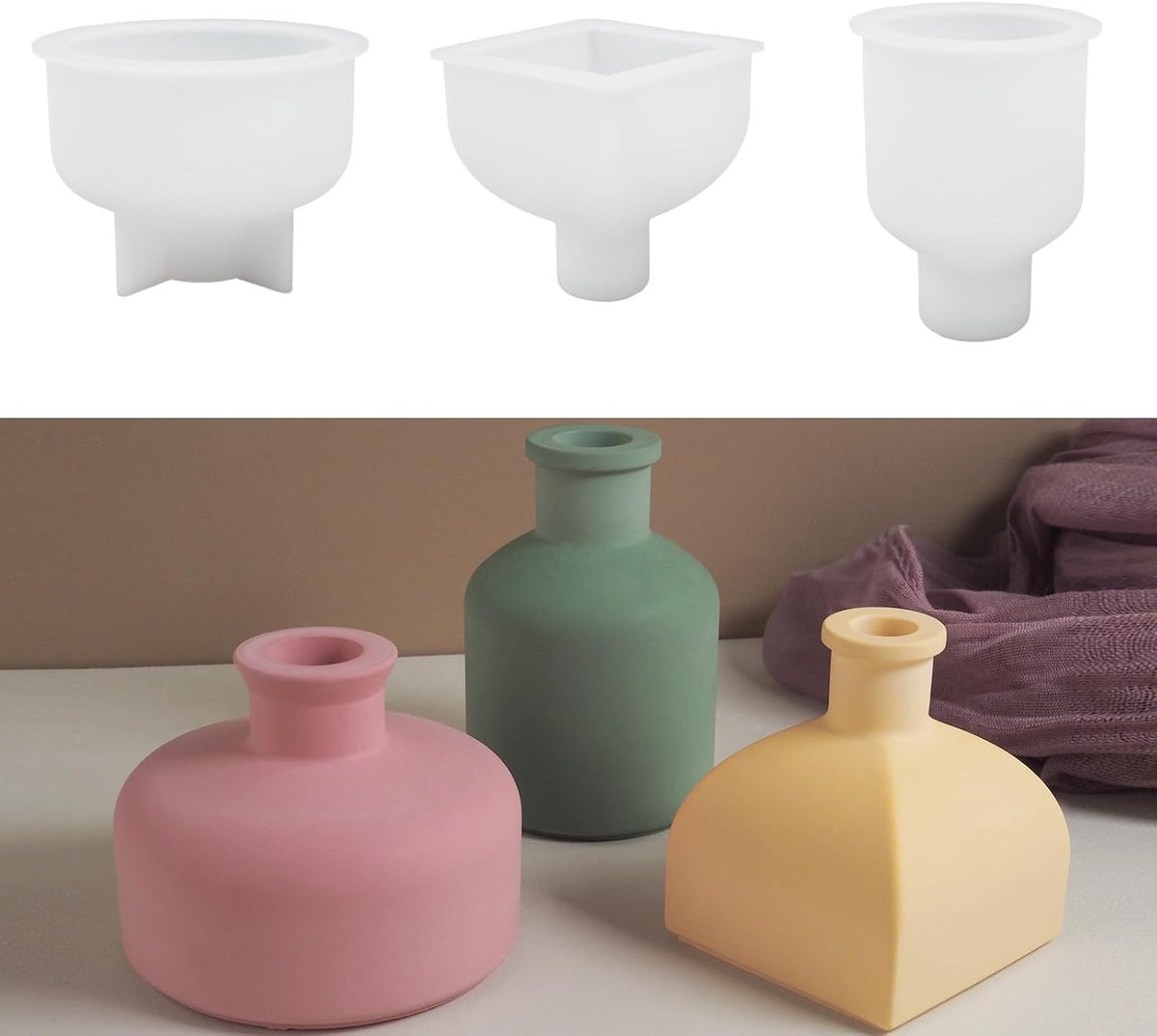 Silicone Vase, 3 Pcs Epoxy Resin Moulds, DIY Flower Vase, Resin Moulds for Making Vases and Decorative Accessories - ShopVlot