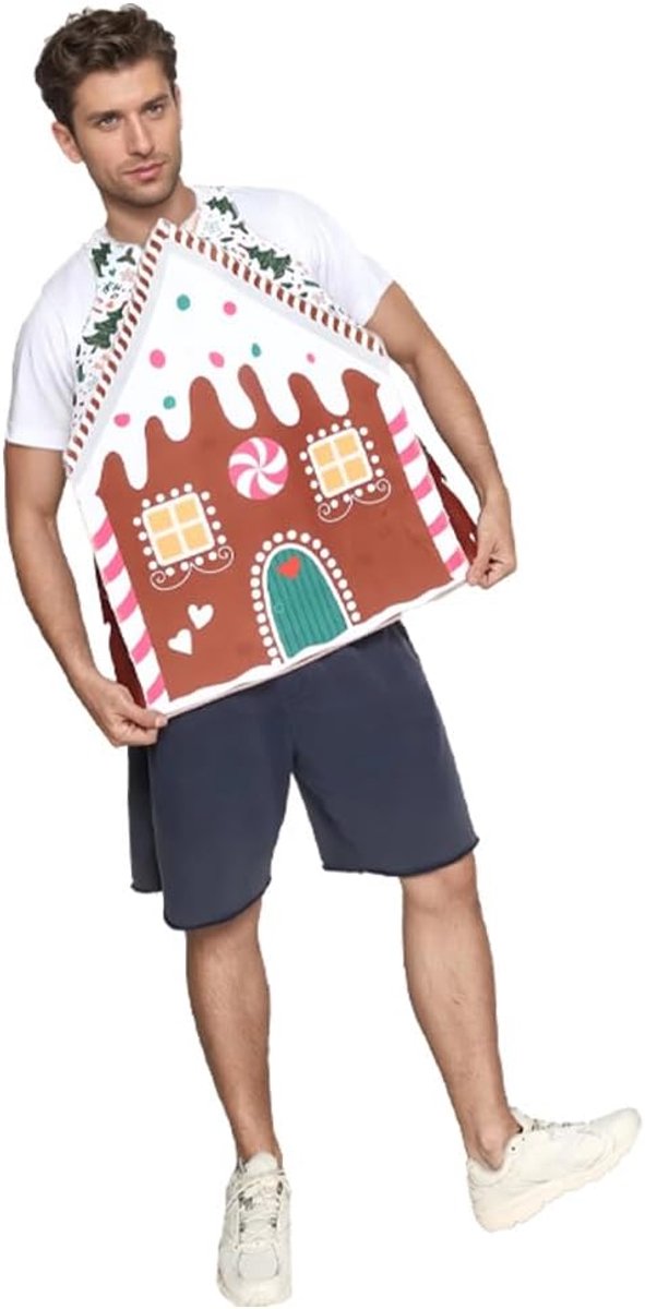 EraSpooky Unisex Adult Christmas Cabin Costume Santa Cabins Outfits Christmas Costume - ShopVlot