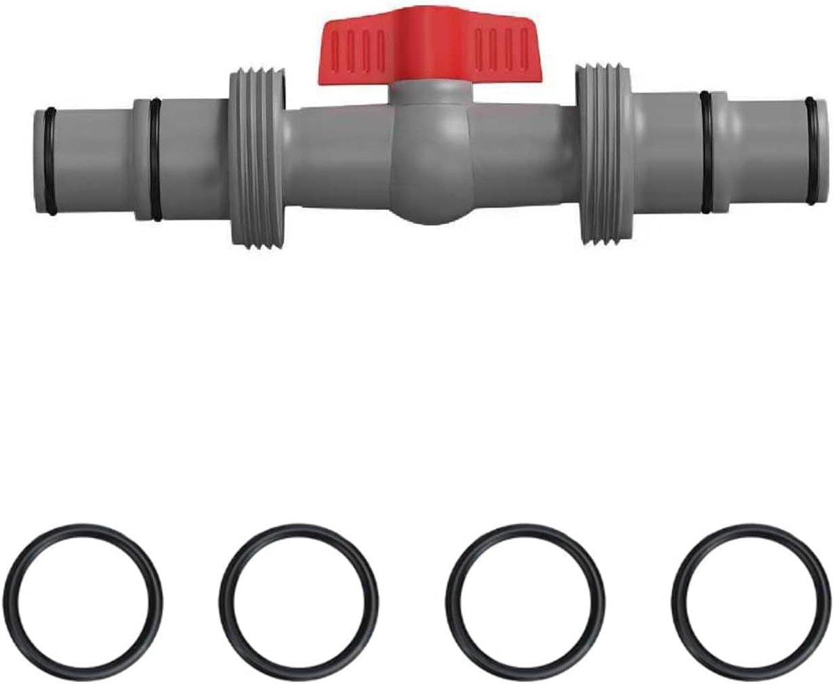 Hose connector, pool shut-off valve 32 mm to 38 mm, PVC 2-way swimming pool hose adapter - ShopVlot
