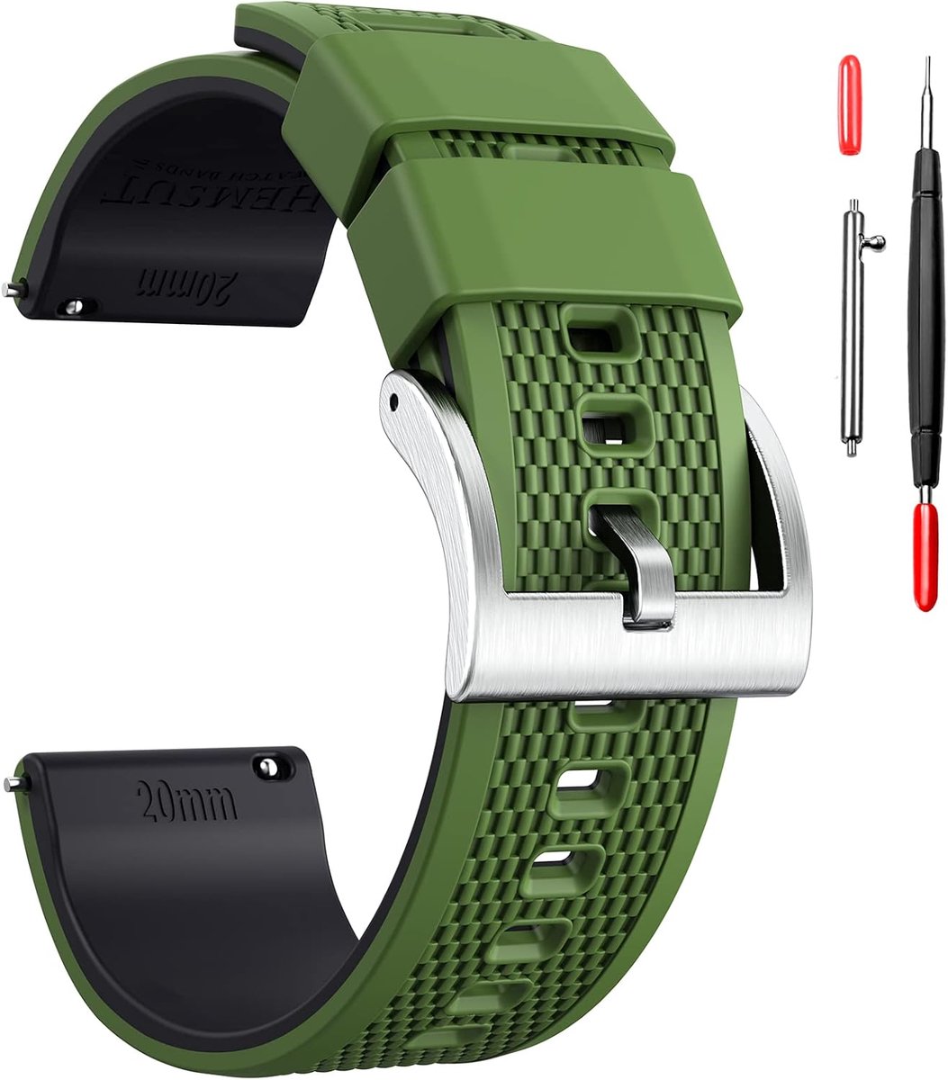 Hemsut Silicone Watch Bands, 18mm 20mm 22mm Quick Release Rubber Watch Strap for Men Women Soft Replacement, 10 Colors - ShopVlot