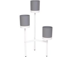 FBasic TREE 03 Bloembak met drie planken van staal en polypropyleen grijs - ShopVlot