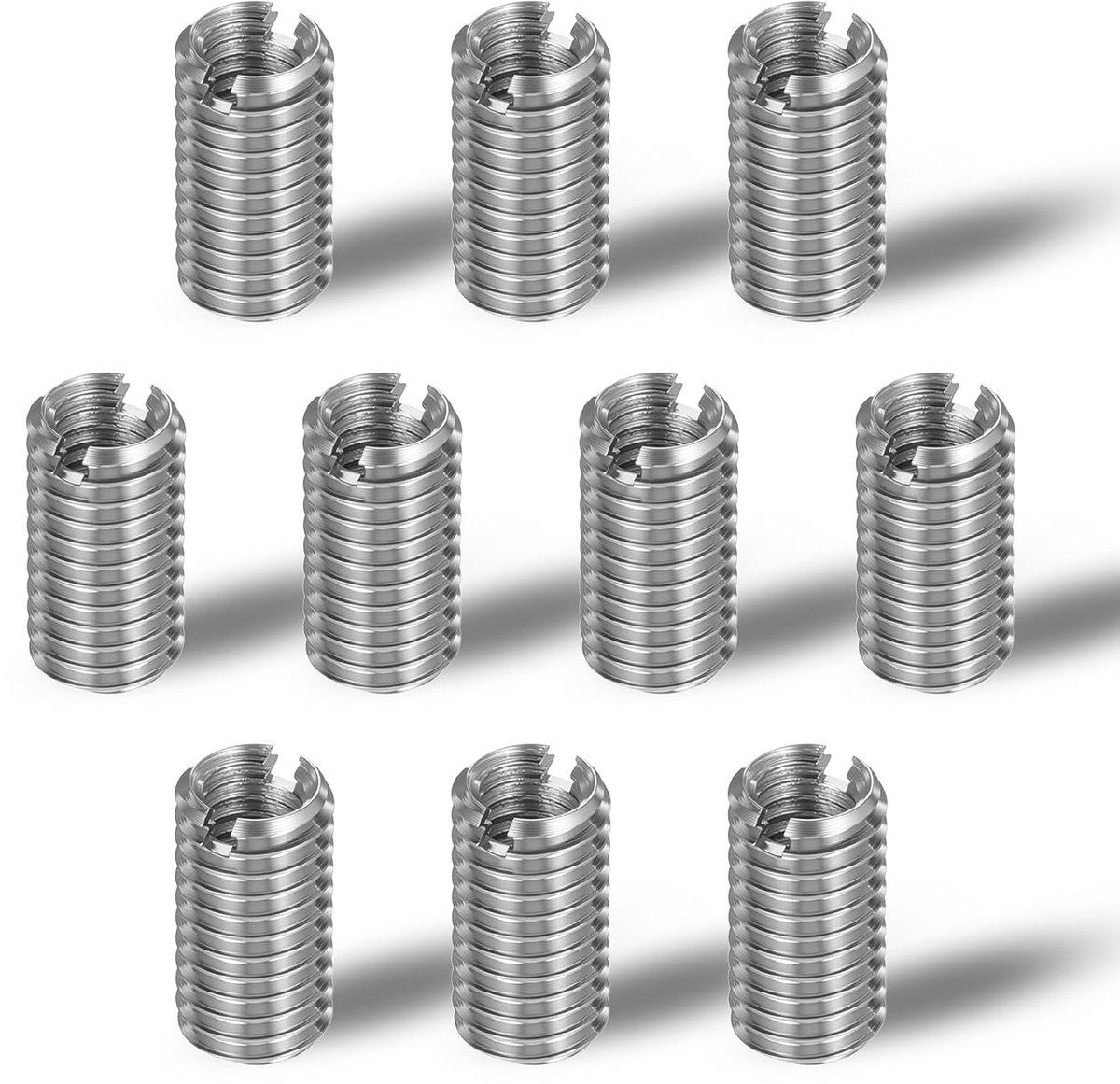 10pcs M8 to M6 Threaded Insert, 15mm Thread Adapter Threaded Socket Stainless Steel Screw Nuts Quick Thread Insert - ShopVlot