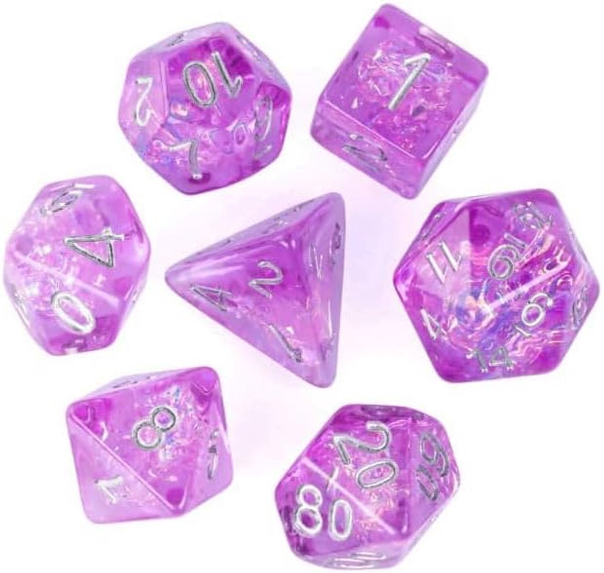 CandyPaper Purple dice, 7 pieces - ShopVlot
