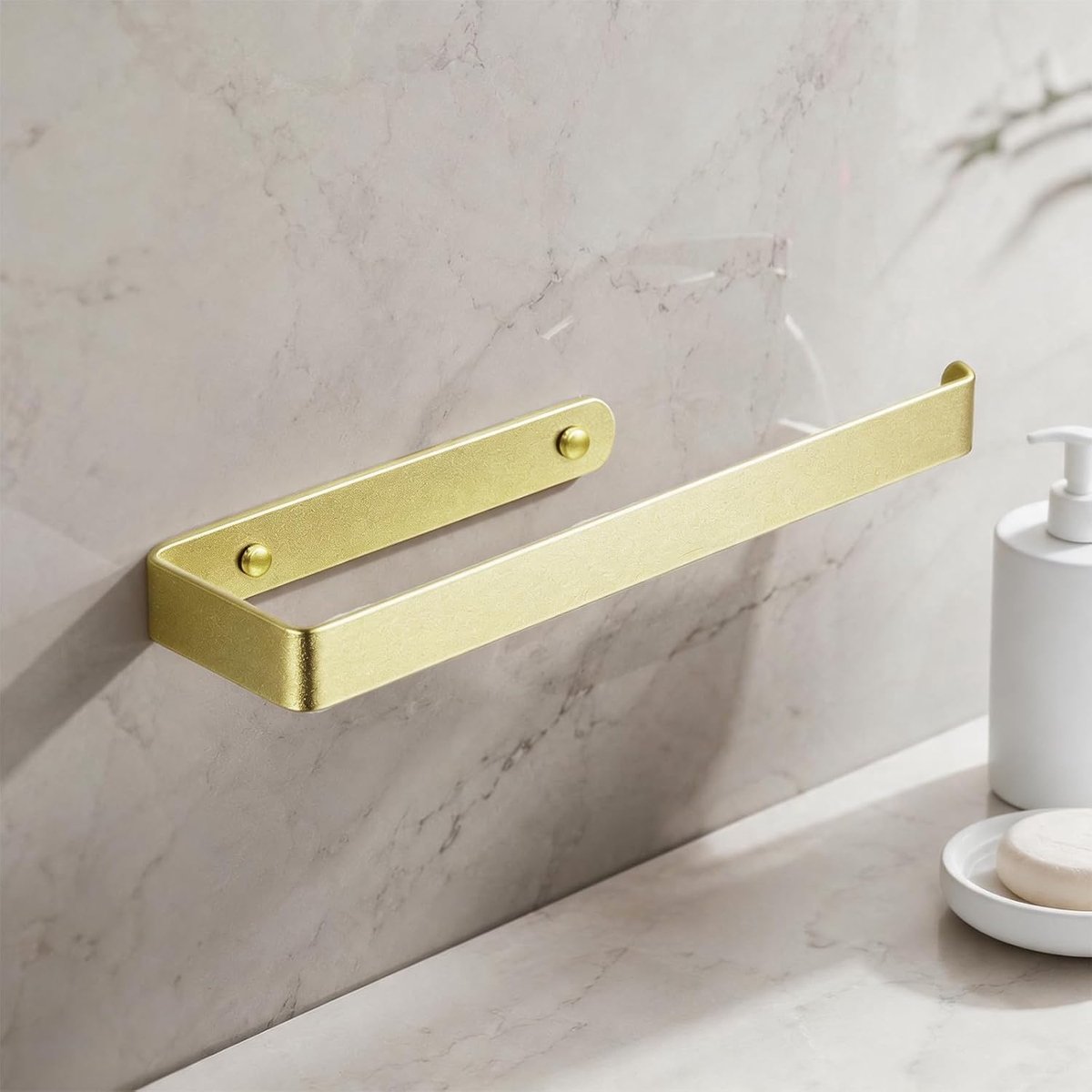 Handdoekenrek badkamer met één arm, wandmontage handdoekstang 29 cm, gouden handdoekhouder boren, roestvrij staal - ShopVlot