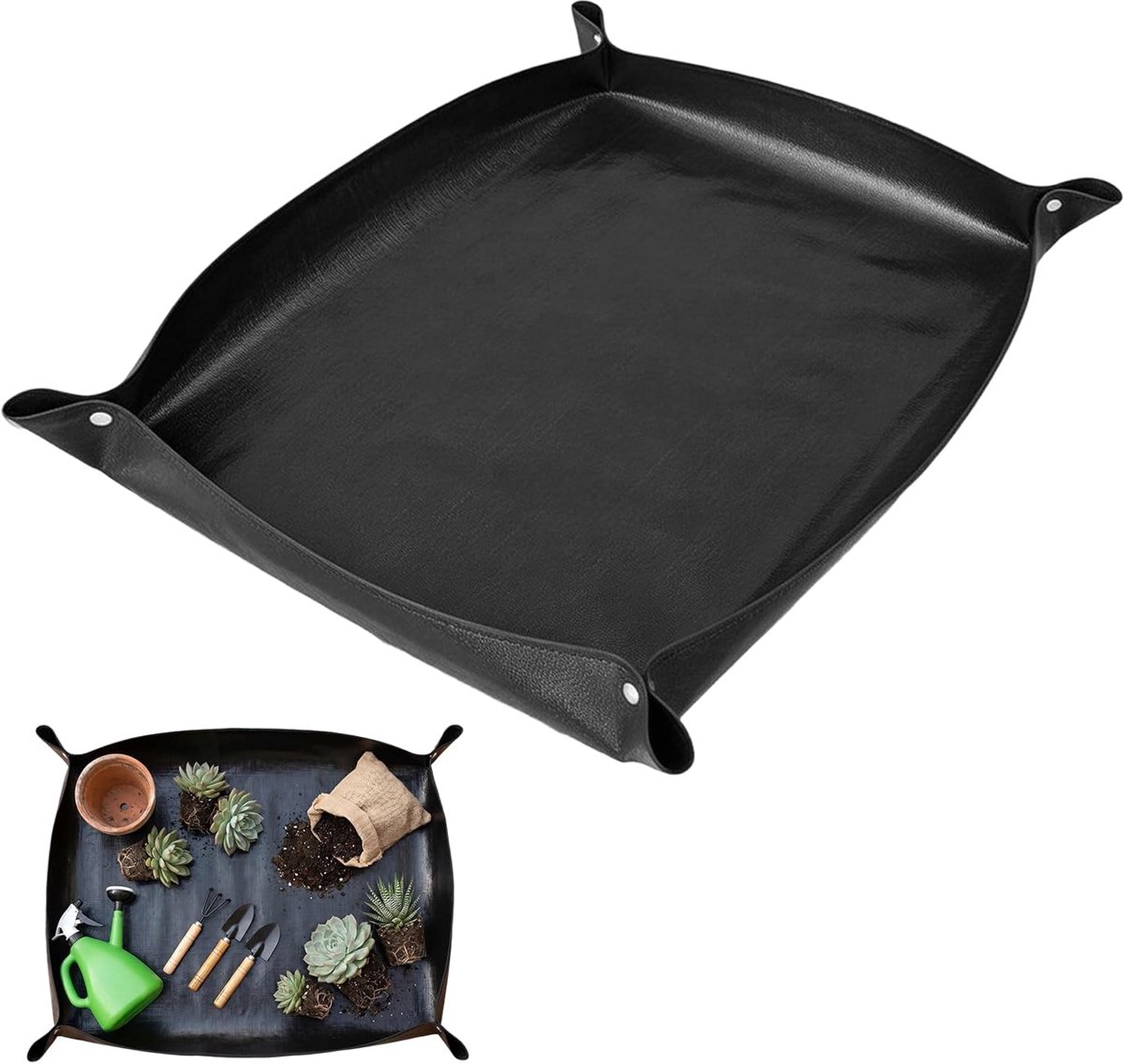 Plantenmat, 100 x 150 cm, plantenmat, waterdicht, tuinmat, opvouwbare ompotmat, plantenmat, verplantingsmat planten - ShopVlot