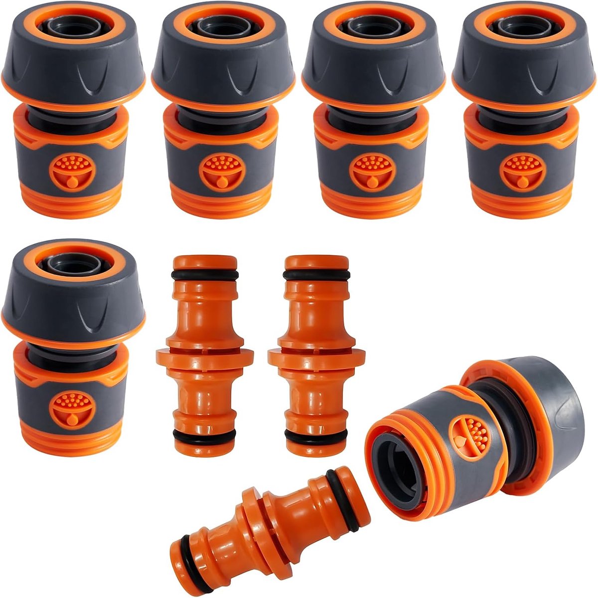 Defresit Coupling Kit, 6 Pcs Hose Connectors 3/4 Inch - Garden Hose Connector with 3 Couplings, Hose Coupling - ShopVlot