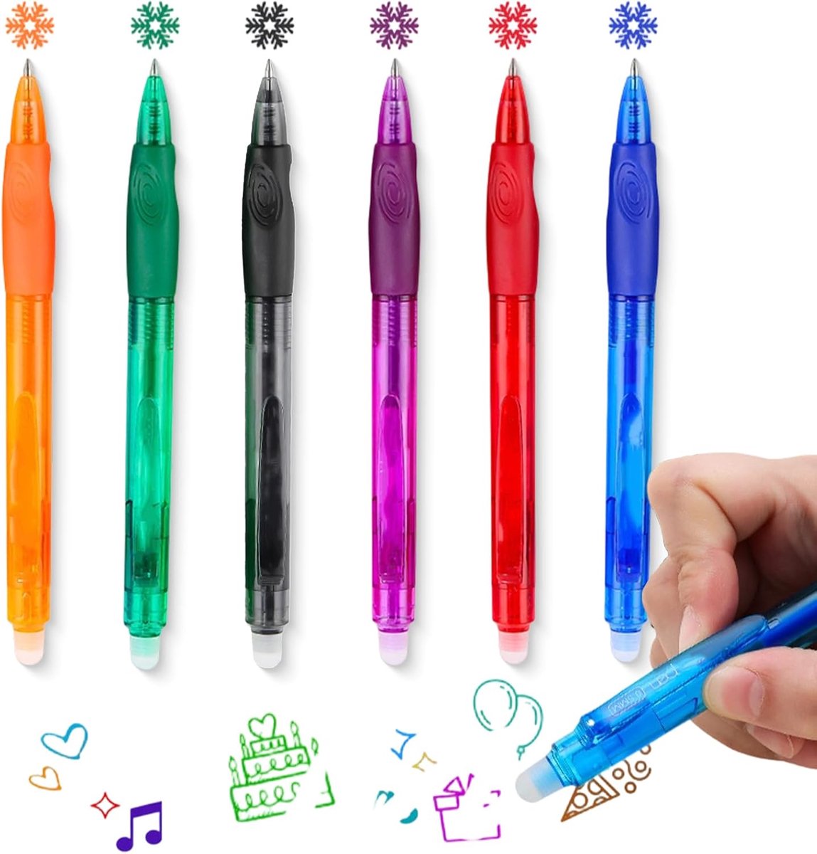 6 stuks uitwisbare gelbalpen, uitwisbare gelpen, Friction voor schoolartikelen, kantoorbenodigdheden voor studenten - ShopVlot