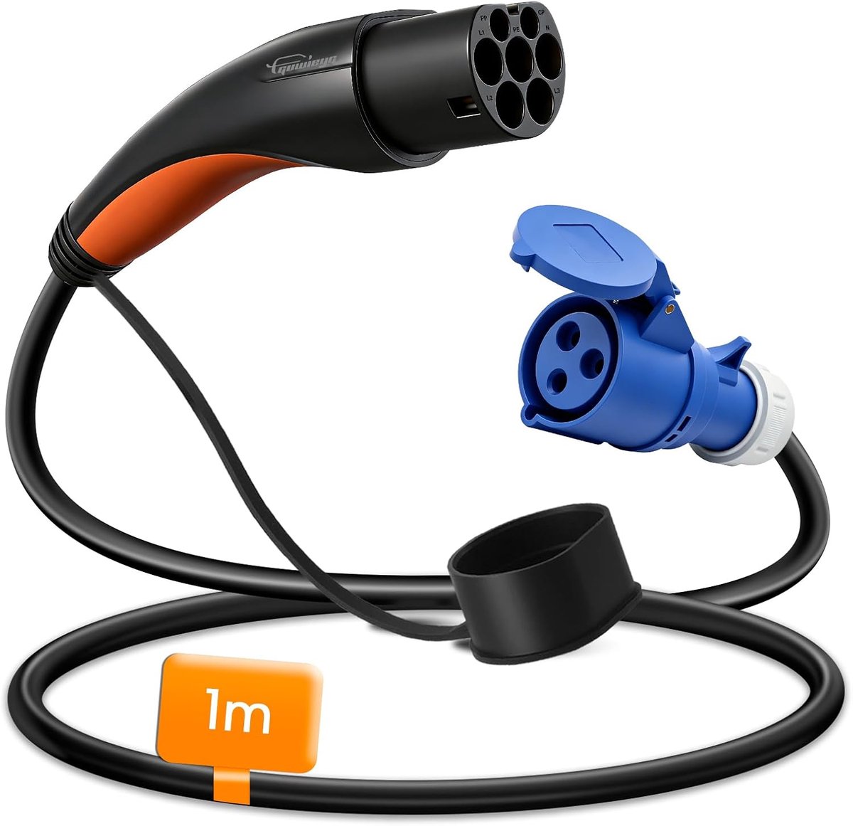 Type 2 naar CEE-adapter, 16 A, 1 m, Type 2 naar CEE-kabel - Compatibel met caravans, sleepbare camper, motorboot - ShopVlot