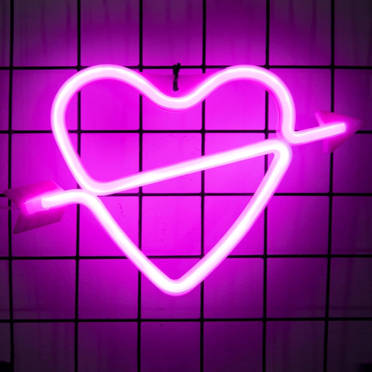 Hart Neon Sign LED Wandlamp, USB Aangedreven Esthetische Neon Lamp, Nieuwigheid Kunst Hart Neon Nachtlampje voor Thuis - ShopVlot