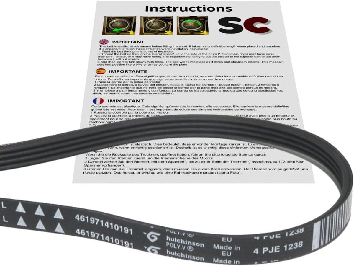 Washing machine belt 4PJE 1238 (461971410191) - ShopVlot
