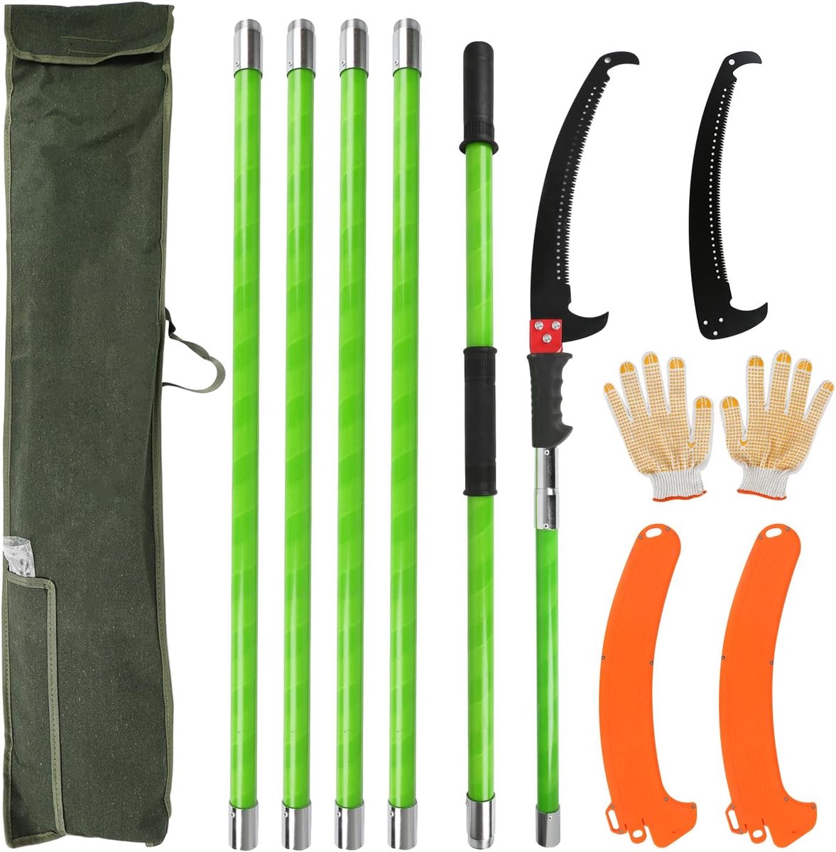 Snoeischaar met steel - Takkenknipper - Hoge takken snoeien - Verstelbare lengte - Tot 8.2 meter - Zwart