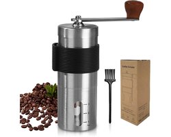 Dailygoods - Handmatige koffiemolen - Koffiemolen met keramisch maalwerk - Voor verse koffie thuis of onderweg - Zwart - Handmatige koffiemolen - Incl...