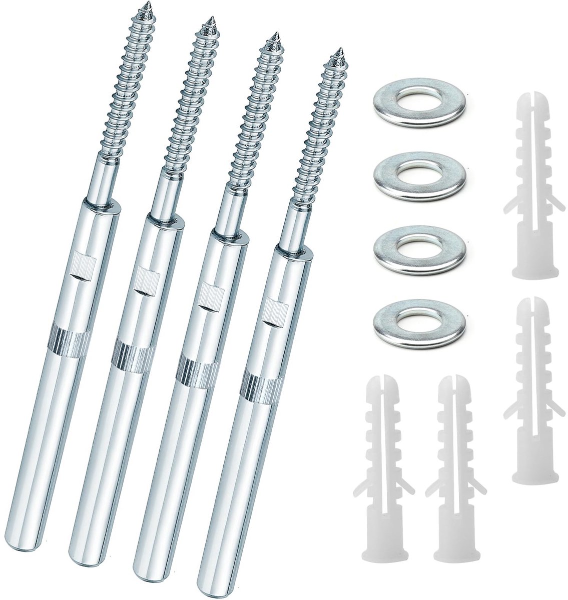 Dailygoods- Plankhouder Onzichtbaar - Wandhouder - Zware Belasting - 4 Stuks - Koolstofstaal - Draagkracht tot 20 kg - Plankdrager